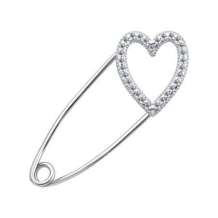 Серебряная булавка с фианитами