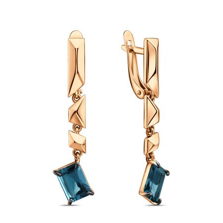 Золотые серьги с London топазами