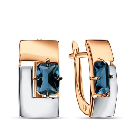 Золотые серьги с London топазами