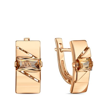 Золотые серьги с цитринами