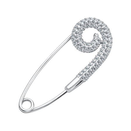 Серебряная булавка с фианитами