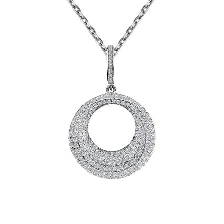 Серебряная подвеска с фианитами серебряная подвеска сердце и ключ с фианитами и родированием