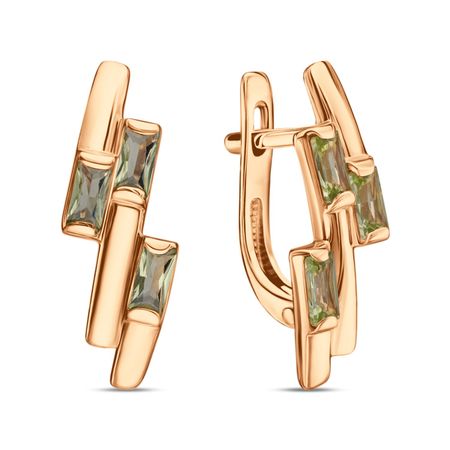 Золотые серьги с хризолитами