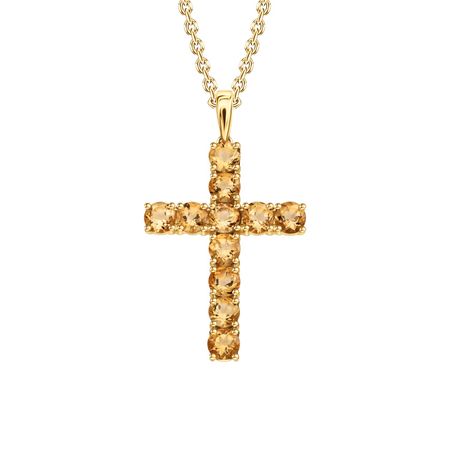 Золотая подвеска с цитринами