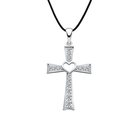 Серебряная подвеска с фианитами серебряная подвеска сердце и ключ с фианитами и родированием