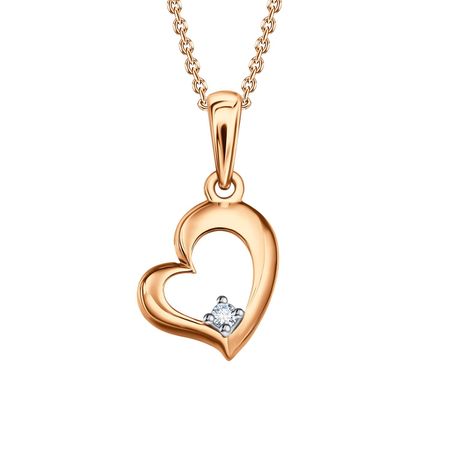 Золотая подвеска с бриллиантом