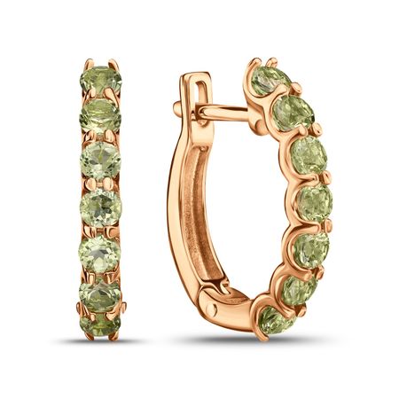 Золотые серьги с хризолитами