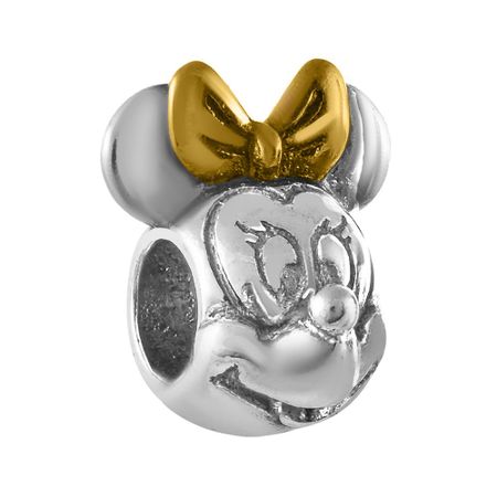 Серебряный шарм Мышонок с бантиком с позолотой и родированием