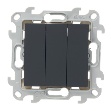 Выключатель Simon 24 Harmonie трехклавишный встраиваемый графит (2450391-038) кэсс морган несколько световых лет