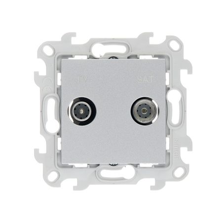 Розетка телевизионная Simon 24 Harmonie встраиваемая алюминий TV/ SAT (2410485-033)