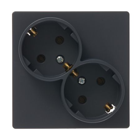 Розетка Simon 24 Harmonie встраиваемая графит (2450459-038)