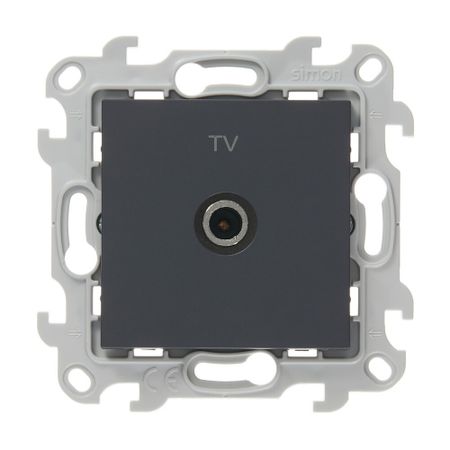 Розетка телевизионная Simon 24 Harmonie встраиваемая графит TV (2450476-038)