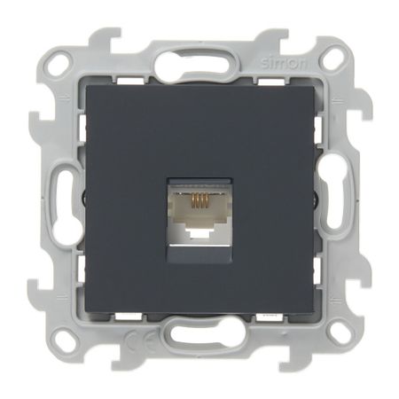 Розетка телефонная Simon 24 Harmonie встраиваемая графит RJ11 (2410480-038)