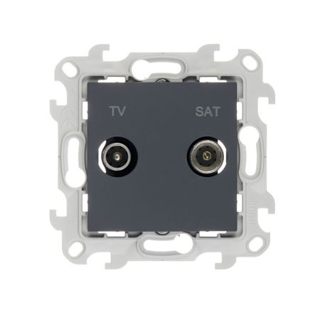 Розетка телевизионная Simon 24 Harmonie встраиваемая графит TV/ SAT (2410485-038)