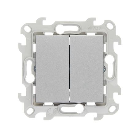 Переключатель Simon 24 Harmonie двухклавишный встраиваемый алюминий (2410397-033) юрий велийкович джикович организация и управление в строительстве учебное пособие