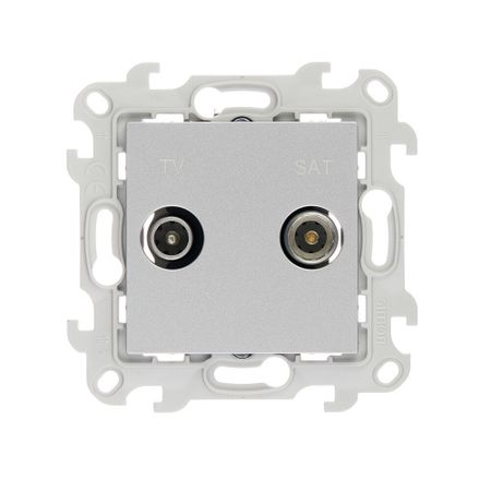 Розетка телевизионная Simon 24 Harmonie встраиваемая алюминий TV/ SAT (2410487-033)