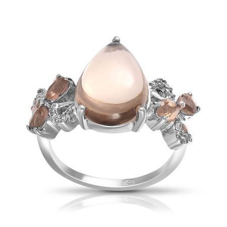 Серебряное кольцо с раухтопазами и фианитами кольцо для dewalt dcd791 dcd796