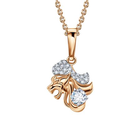 Золотая подвеска с фианитами со знаком зодиака Лев елена ивановна афанасьева театр тающих теней под знаком волка