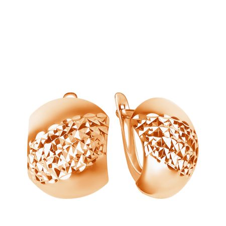 Серебряные серьги с алмазной гранью и позолотой