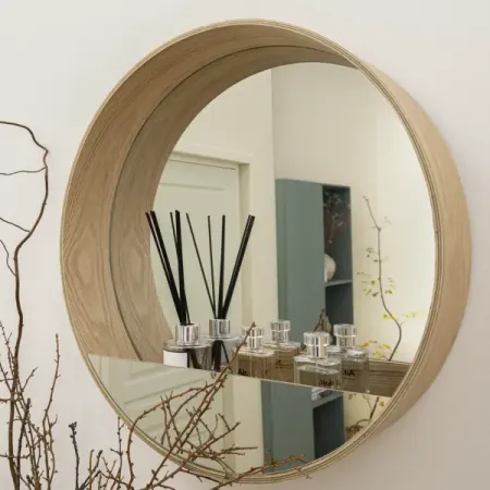 Зеркало декоративное Inspire Nordik Tableto Oak круглое D56 см дерево цвет дуб панно декоративное koopman 320х25х400мм в ассортименте дерево