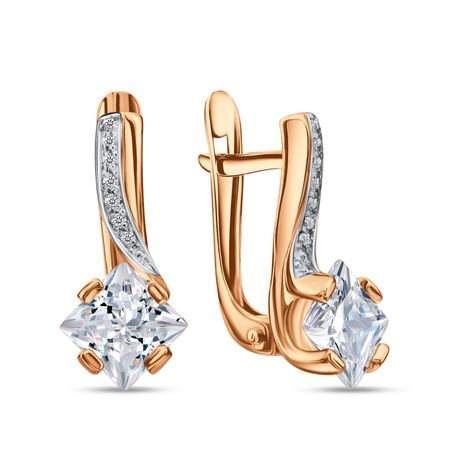 Золотые серьги с фианитами золотые колокольчики ywbeads