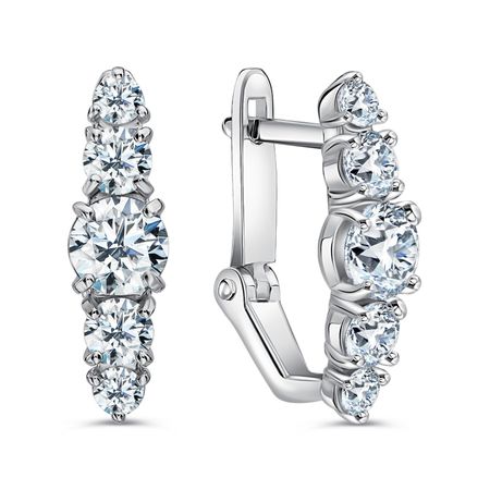 Серебряные серьги с фианитами серебряные турбо ракушки 3 шт