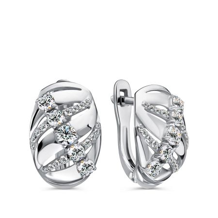 Серебряные серьги с фианитами серебряные турбо ракушки 3 шт