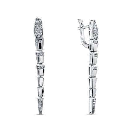 Серебряные серьги с фианитами