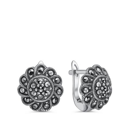 Серебряные серьги с марказитами