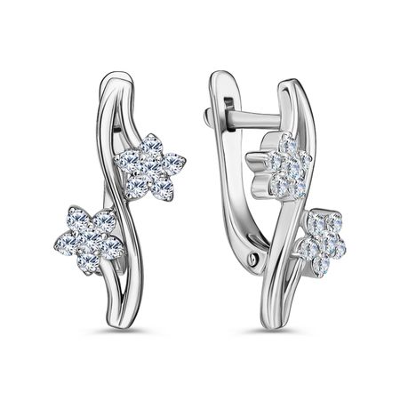 Серебряные серьги с фианитами