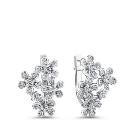 Серебряные серьги с фианитами
