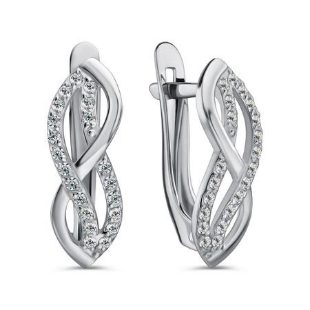 Серебряные серьги с фианитами