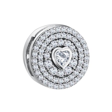Серебряный шарм с фианитами 