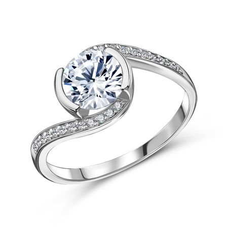 Серебряное кольцо с фианитами SWAROVSKI