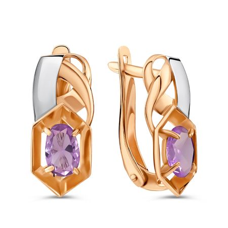 Золотые серьги с аметистами