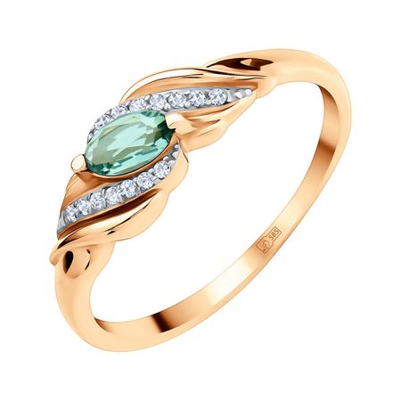 Золотое кольцо с кварцем и фианитами с родированием клод бурдель золотое марсельское таро
