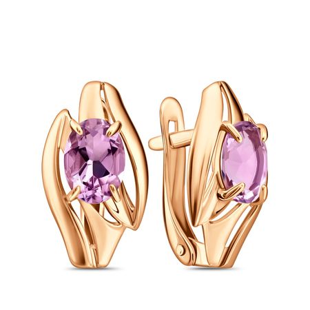 Золотые серьги с аметистами