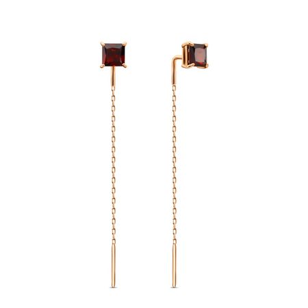 Золотые серьги с гранатом