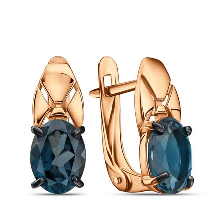 Золотые серьги с топазами