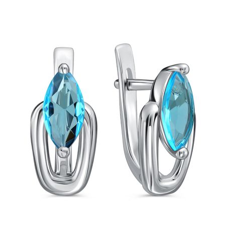 Серебряные серьги с ювелирным стеклом