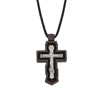 Колье из дерева с серебряной вставкой