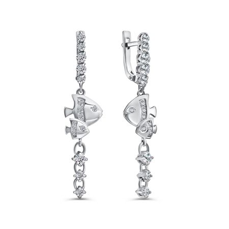 Серебряные серьги с ювелирным стеклом