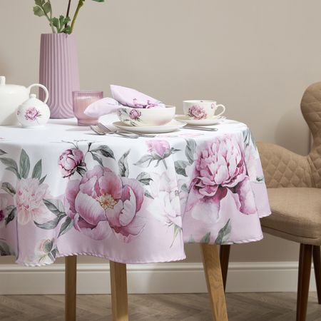 Скатерть Peonie круглая цк 145х145 азбука лоскутная
