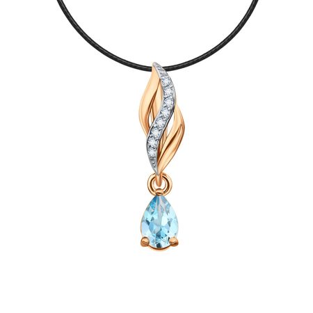 Золотая подвеска с топазом и фианитами