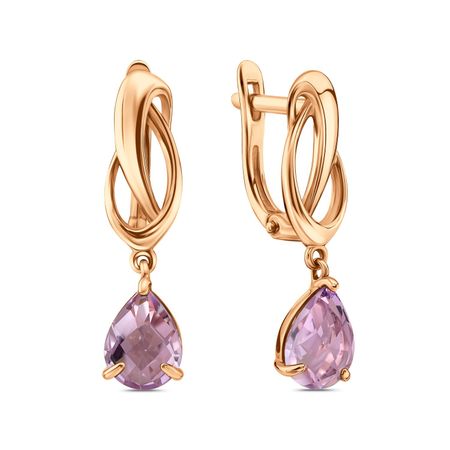 Золотые серьги с аметистами