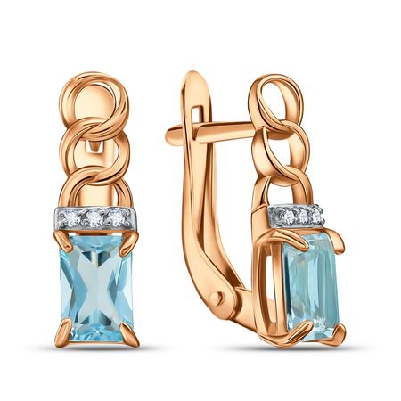 Золотые серьги с топазами и фианитами