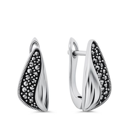 Серебряные серьги с марказитами