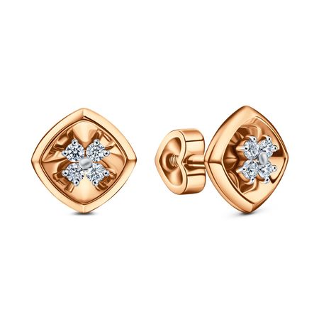 Золотые серьги с фианитами