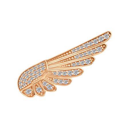 Золотая брошь с фианитами для вышивания бисером klart брошь клубника