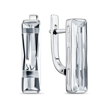 Серебряные серьги с ювелирным стеклом